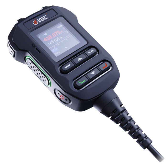VGC VR-N7600 smart LCD speaker microphone with built-in GPS, compass, and intuitive menu control.