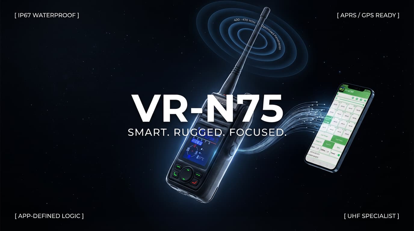 VGC VR-N75 Industrial UHF 400-470MHz Smart Radio with Half-Keyboard for Professional Fleet Logistics