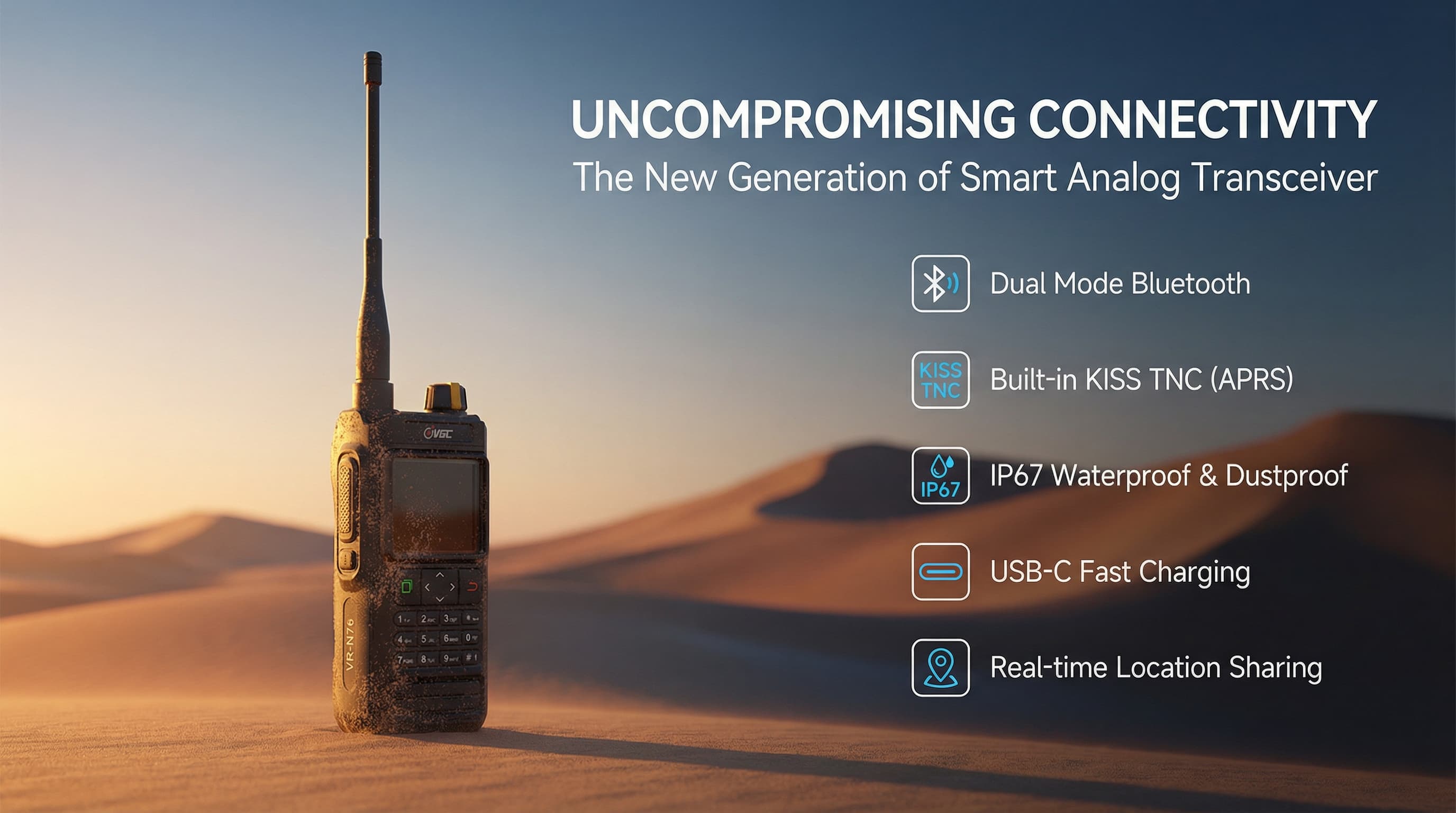 VGC VR-N76 high power smart handheld radio for fleet management
