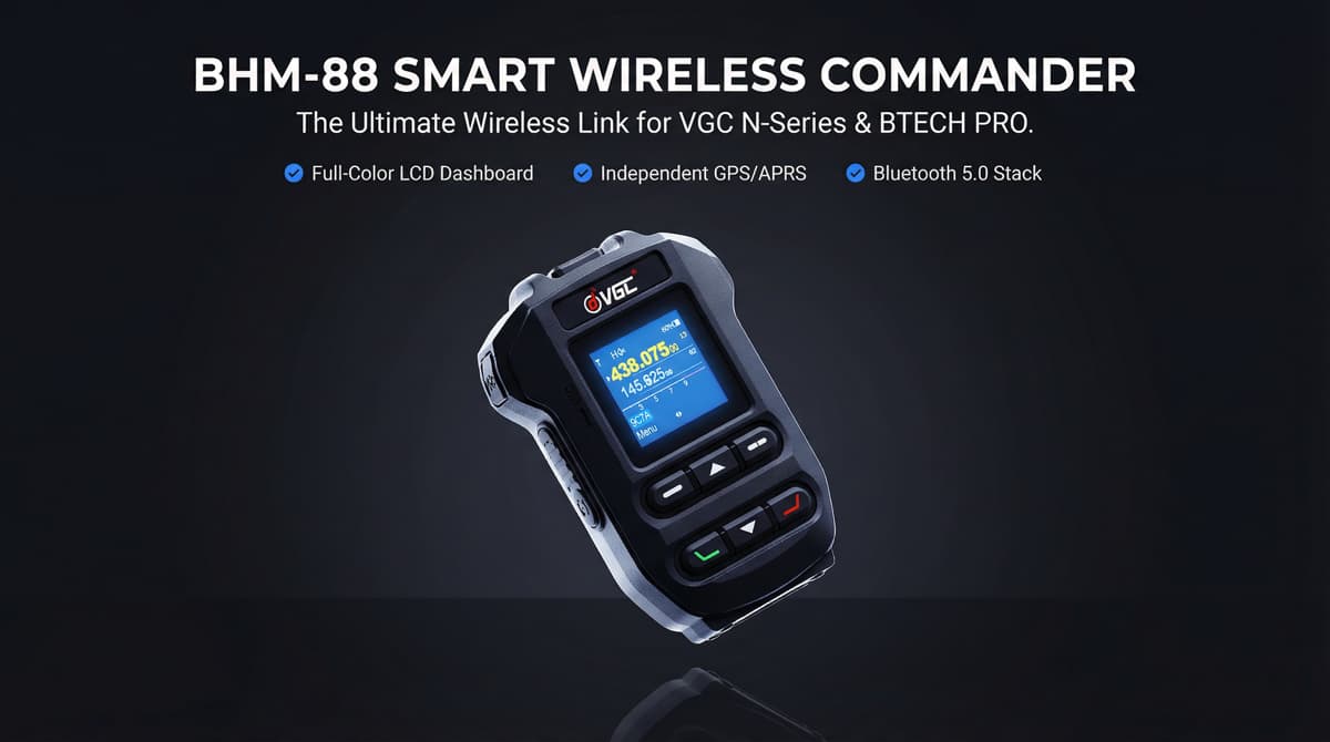 VGC BHM-88 Bluetooth Speaker Microphone for VR-N76 and APRS Tracking