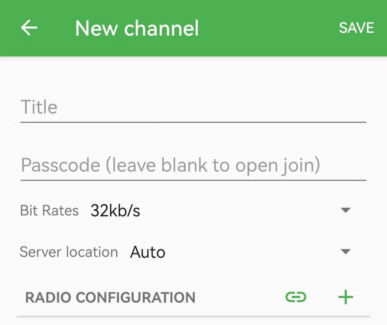 Interface of HT APP showing create network channel screen