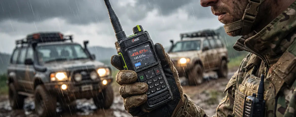 VGC VR-N76 premium IP67 certified chassis engineered for heavy-duty off-grid overland comms. Provides true submersion protection and mud resistance.