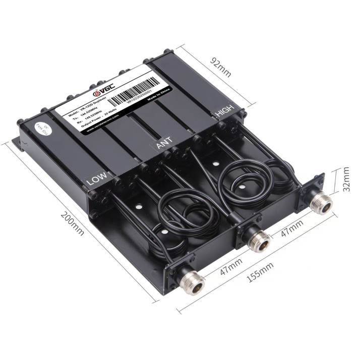 VR-125D 25W VHF Compact Cavity Duplexer for Mini Portable Repeater | Vero Telecom