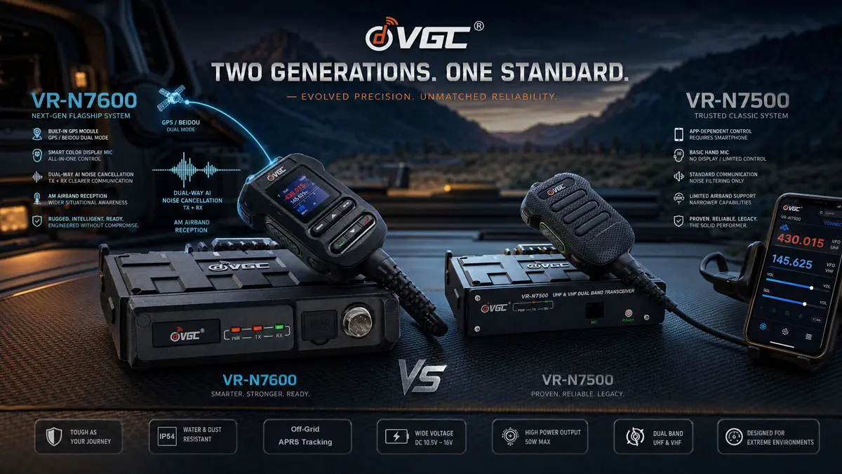 VGC VR-N7600 vs VR-N7500 mobile radio comparison