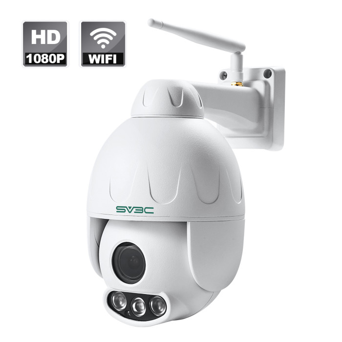 US$ 103.99 ~ US$ 129.99 - SV3C 1080P Outdoor PTZ WiFi Security Camera,Pan  Tilt Zoom (5X Optical Zoom) Wireless Surveillance CCTV IP Camera with Two  Way Audio,IP66 Waterproof,165ft Night Vision,Support Max 128GB