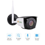 5MP Outdoor Security Camera, SV3C 5X Optical Zoom WiFi Wireless Surveillance IP Camera System with Two-Way Audio, Motion Detection CCTV, Waterproof HD Night Vision Camera, Support Max 128GB SD Card
