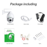 5MP PTZ WiFi Camera, SV3C HD Outdoor Wireless Camera, Pan Tilt 5X Optical Zoom, Two Way Audio, 196ft Night Vision, Waterproof Dome Surveillance Camera, Motion Detection, Support Max 128GB SD Card