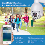 Outdoor 5MP WiFi Wireless PTZ Cameras, SV3C 10 LED Super HD Pan Tilt 5X Zoom Security IP Camera, 2-Way Audio Motion Detection Dome Cameras, Weatherproof Surveillance Camera, Support Max 128GB SD Card