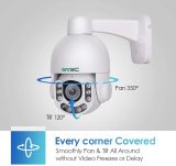 PTZ Camera Outdoor POE 5MP with Built-in Microphone for Two Way Audio, SV3C 10 LEDs Super HD Pan Tilt 5X Zoom Security Surveillance Dome IP Camera(Wired), Support SD Card Recording up to 128gb