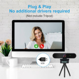 HD 1080P Webcam with Microphone, Computer USB Webcam for Desktop/Laptop External PC Camera, Streaming Webcam for Gaming, Remote Study and Work, Video Calling, Recording, Conferencing