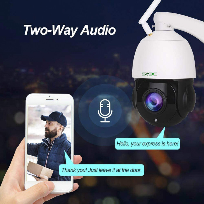 US$ 159.99 ~ US$ 199.99 - 【20X Optical Zoom】SV3C 1080P WiFi PTZ Security  Camera Outdoor, Pan Tilt with 20X Optical Zoom, Wireless IP Dome Surveillance  CCTV Camera, 196ft IR Night Vision, Two-Way