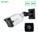 5MP POE Security Cameras,SV3C 5 Megapixels Super HD Night Vision IP66 Waterproof IP Outdoor Camera,2-Way Audio Home Camera Outside,Human Motion Detection CCTV Exterior Camera Support SD Card