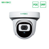 5MP POE Security Camera, SV3C IP Camera App Control with Motion Detection Two-Way Audio Night Vision, Remote Viewing for Home Surveillance Monitor Dome Camera Support SD Card Compatible with ONVIF