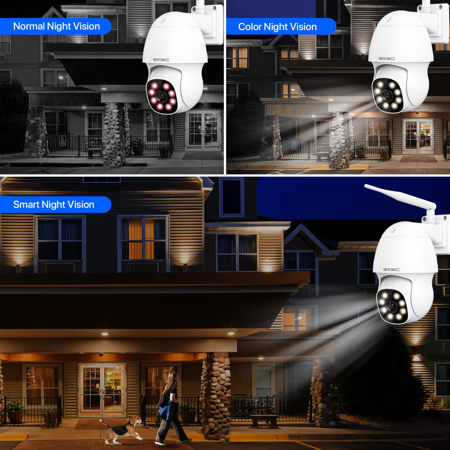 SV3C 5MP WiFi IP Camera Outdoor Metal Motion Track PTZ Security ...