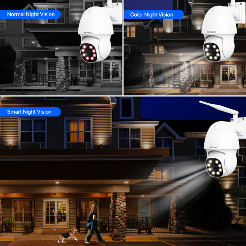 SV3C Cámara de seguridad PTZ 1080P para exteriores, cámara WiFi ONVIF,  cámara IP Camhi al aire libre con seguimiento automático, visión nocturna  HD