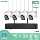 SV3C 4CH Wireless CCTV System 1536P 1080P NVR wifi Outdoor 3MP AI PTZ IP Camera Security System Video Surveillance Kit