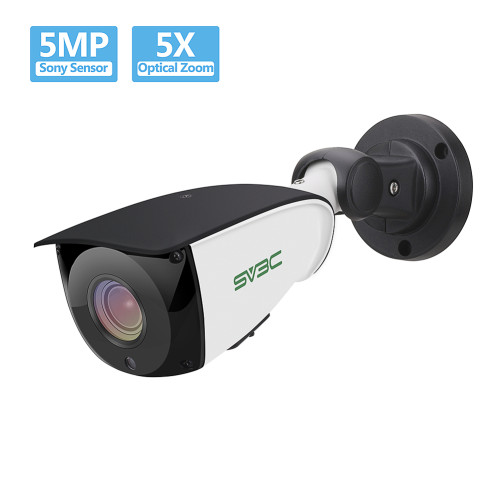 SV3C 5MP POE Security Camera 5X Optical Zoom Surveillance Cameras Home Security CCTV IP Onvif Human Recognition H.265