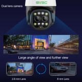 SV3C Security Camera Outdoor, 4MP Dual Lens 5X Hybrid Zoom WiFi Camera, 360° PTZ Camera with 120° Ultra-Wide Angle, Auto Tracking, Color Night Vision, 2-Way Audio, Humanoid Detection, IP66 Waterproof