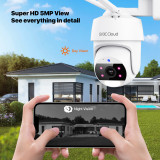 SV3C PTZ WiFi Camera Outdoor, 5MP Security Cameras with Floodlight and Auto Tracking, Pan Tilt IP Cam Support Cloud & SD Card Storage, Color Night Vision, Audio, Alexa, Google Assistant, CloudEdge APP