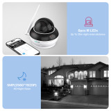 SV3C PTZ Security Camera WiFi Dome Camera Indoor Outdoor 5MP with Auto Tracking Infrared Night Vision 2-Way Audio Motion Detection Wireless IP Cam, RTSP, FTP, SD Card Record, Remotely, 2.4/5 GHz WiFi