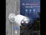 SV3C WiFi Camera Security Outdoor, 2K Outside Surveillance Bullet IP Security Camera with Motion Alert and FloodLight, IP Camera Outdoor with Alexa, ONVIF, 2.4g WiFi, Two-Way Audio, Cloud & SD Card