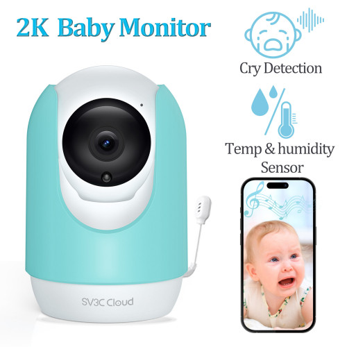 SV3C Baby Monitor Camera 2K Indoor Wifi 360 Smart Home Surveillance IP Cameras Wireless PTZ Night Vision Auto Tracking Alexa