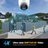 SV3C 4K POE Camera Outdoor, IP Dome Wired Security Indoor Camera with Human/Vehicle Detection, 8MP HD Color Night Vision, Two Way Audio, Waterproof, 24/7 Recording, RTSP, ONVIF, Up to 512GB SD Card