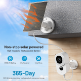 SV3C 2K Solar Security Cameras Wireless Outdoor, 2.4G WiFi Exterior Battery Camera for Home with 14 Spotlight Color Night Vision, 2-Way Audio, PIR Human Detection, Waterproof,Cloud & SD Card Storage
