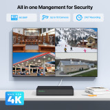 SV3C 4K POE Security Camera System, 8 Ports 16CH NVR for Surveillance with 3TB HDD, 24/7 Recording, Playback, 4pcs Wired POE IP Cameras with 120°Wide Angle, Smart Motion Detection, Color Night Vision