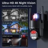 SV3C 4K Dual Lens PTZ WiFi Security Camera Outdoor, Dual Band Auto Tracking ONVIF IP Camera, Color Night Vision, Human Vehicle Motion Detection, Waterproof, 24/7 Recording, Blueiris, Camhipro, Black