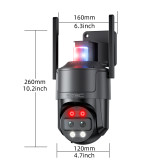 SV3C 4K Dual Lens PTZ WiFi Security Camera Outdoor, Dual Band Auto Tracking ONVIF IP Camera, Color Night Vision, Human Vehicle Motion Detection, Waterproof, 24/7 Recording, Blueiris, Camhipro, Black