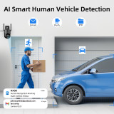 SV3C 4K Dual Lens PTZ WiFi Security Camera Outdoor, Dual Band Auto Tracking ONVIF IP Camera, Color Night Vision, Human Vehicle Motion Detection, Waterproof, 24/7 Recording, Blueiris, Camhipro, Black