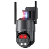 SV3C 4K Dual Lens PTZ WiFi Security Camera Outdoor, Dual Band Auto Tracking ONVIF IP Camera, Color Night Vision, Human Vehicle Motion Detection, Waterproof, 24/7 Recording, Blueiris, Camhipro, Black