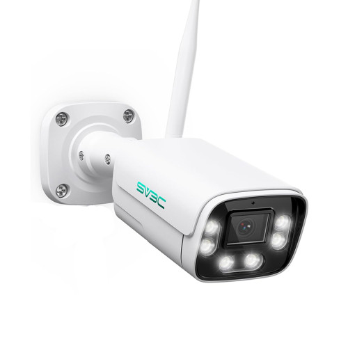 SV3C 4K WiFi IP Camera Outdoor, 8MP Wired Bullet Security Cameras with Floodlight Color Night Vision, ONVIF, RTSP, Humanoid Vehicle Pet Detection, P2P Remote View, 2-way Audio, SD Card & Cloud Storage