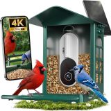 SV3C Smart Bird Feeder with Camera Solar Powered - 4K UHD Video Bird Feeder, AI Bird Identification Lifetime Free, 2.4G/5G Wi-Fi, Durable Metal, Backyard Birdwatching Gifts for Mom Dad & Bird Lovers
