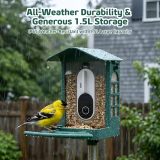 SV3C Smart Bird Feeder with Camera Solar Powered - 4K UHD Video Bird Feeder, AI Bird Identification Lifetime Free, 2.4G/5G Wi-Fi, Durable Metal, Backyard Birdwatching Gifts for Mom Dad & Bird Lovers