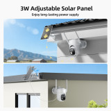 SV3C Wireless Outdoor Security Camera System, 2K Dual Lens Solar Powered Cameras for Home Security, No Subscription, 360° Pan Tilt, Auto Tracking, Color Night Vision, Motion Alerts, 2-Camera Kit