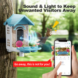 Bird Feeder with Camera, Smart Bird Feeder Camera with AI Identify BirdSpecies, Solar Powered, Instant Alerts, 2K HD Video, Various DIY Addons, 2.4G WiFi, Gift for Mom Dad and Birdlover (Red)