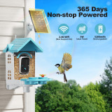 Bird Feeder with Camera, Smart Bird Feeder Camera with AI Identify BirdSpecies, Solar Powered, Instant Alerts, 2K HD Video, Various DIY Addons, 2.4G WiFi, Gift for Mom Dad and Birdlover (Red)