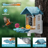 Bird Feeder with Camera, Smart Bird Feeder Camera with AI Identify BirdSpecies, Solar Powered, Instant Alerts, 2K HD Video, Various DIY Addons, 2.4G WiFi, Gift for Mom Dad and Birdlover (Red)