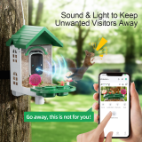 Bird Feeder with Camera, Smart Bird Feeder Camera with AI Identify BirdSpecies, Solar Powered, Instant Alerts, 2K HD Video, Various DIY Addons, 2.4G WiFi, Gift for Mom Dad and Birdlover (Red)