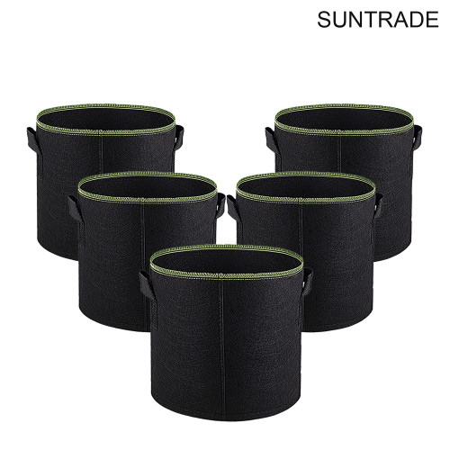 Us 17 79 Suntrade 5 Pack Grow Bags Aeration Fabric Pots With