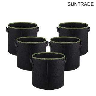 SUNTRADE 5-Pack Grow Bags/Aeration Fabric Pots with Handles