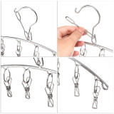 SUNTRADE Stainless Steel Laundry Drying Rack Clothes Hanger with 10 Clips,Set of 2,for Drying Towels, Diapers, Baby Clothes,Underwear, Socks Gloves