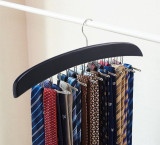 SUNTRADE Wooden Closet Tie Rack,16 Clip Scarf Racks Holder Hook Hanger for Closet Organizer Storage