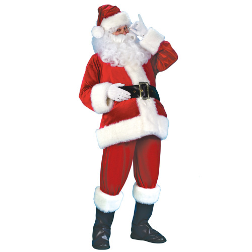 Santa Suit 7pcs Plush Adult Costume