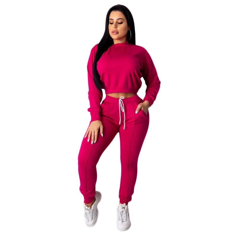 Solid Color Long Sleeve Sport Suits