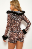 Leopard Printed Short Jumpsuit