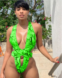 Snake Printed One Piece Swimsuit