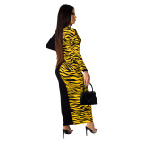 Zebra Printed Women Long Dress